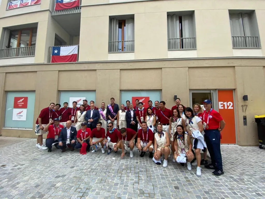 El Team Chile antes de la ceremonia inaugural de París 2024. Foto: Team Chile