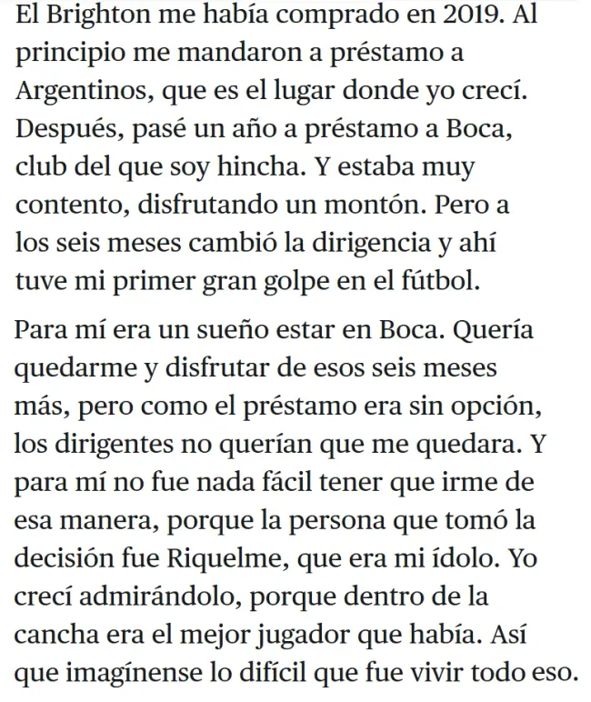 La versión actual que Mac Allister reveló sobre su salida de Boca. (Captura)