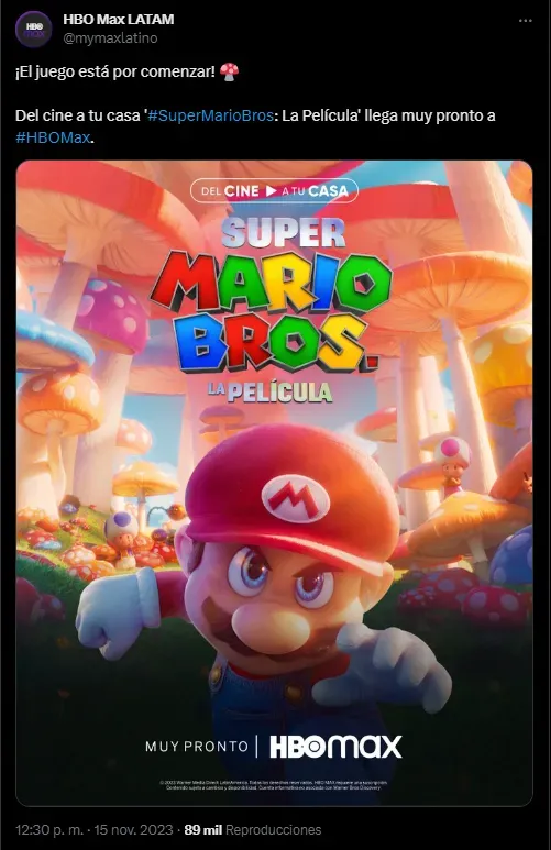 SUPER MARIO BROS LA PELICULA EN NETFLIX