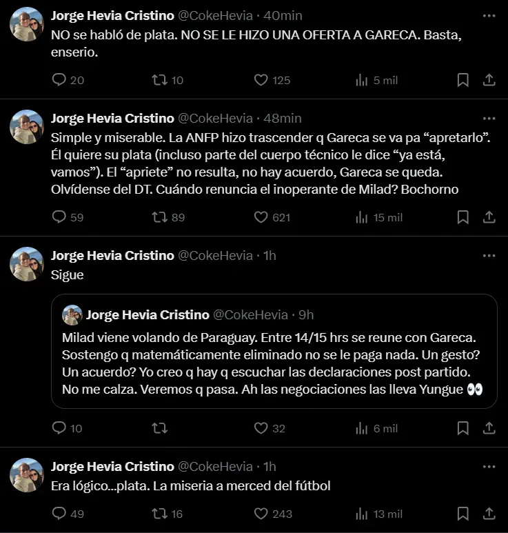 La furia de Coke Hevia contra Milad por Gareca.