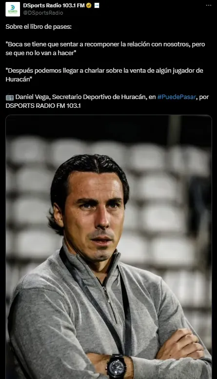 Daniel Vega fue contundente con Boca. (Captura)