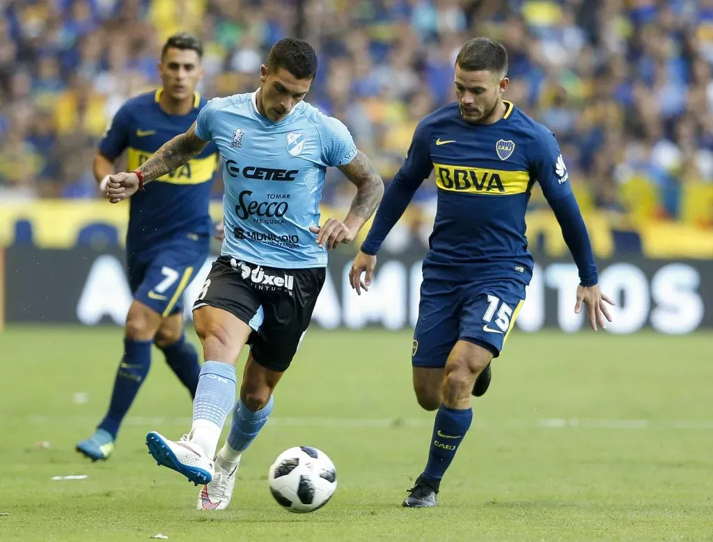 Adrian Arregui de Temperley en un partido contra Boca Juniors. Foto: Getty.