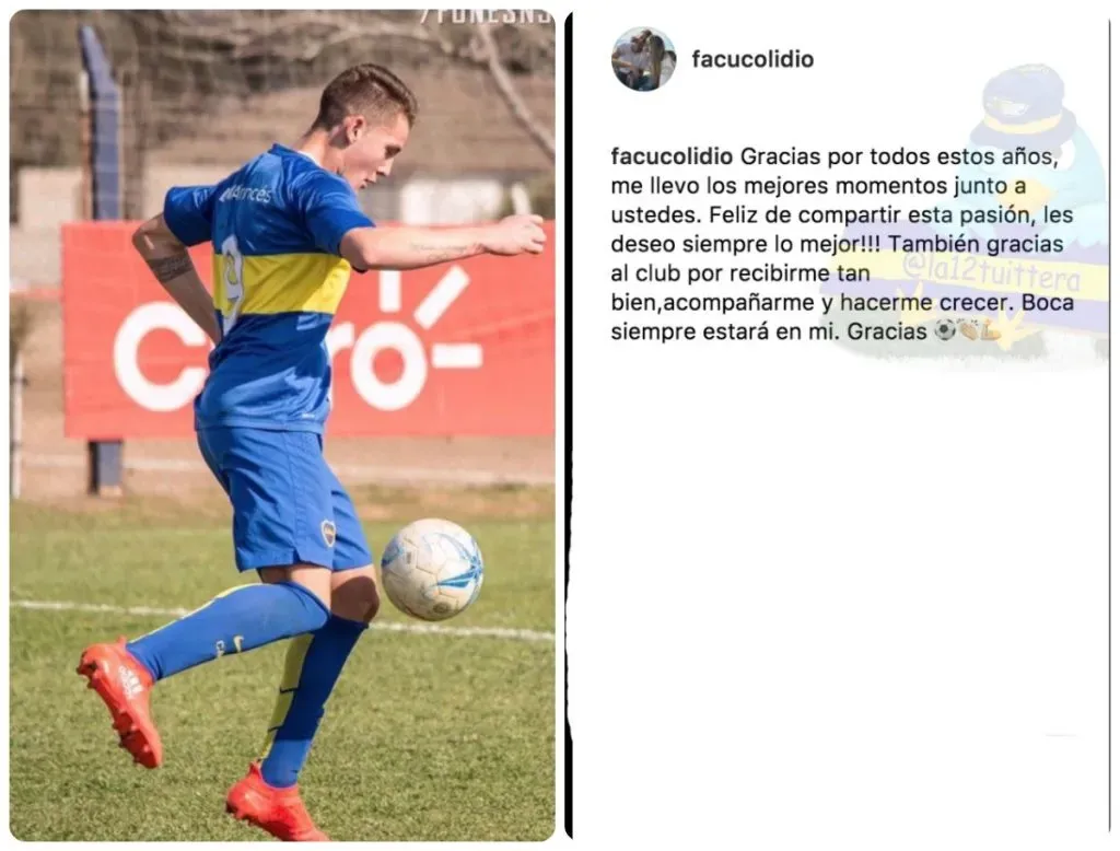 Colidio borró de Instagram todas las publicaciones referidas a Boca.