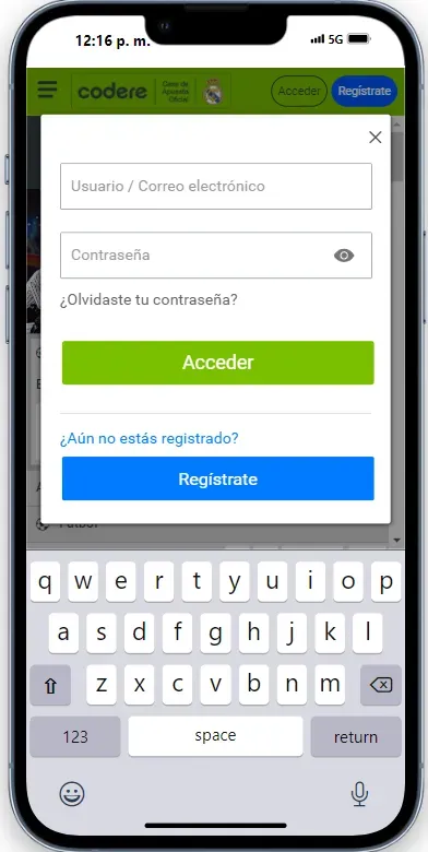 Codere app ingreso