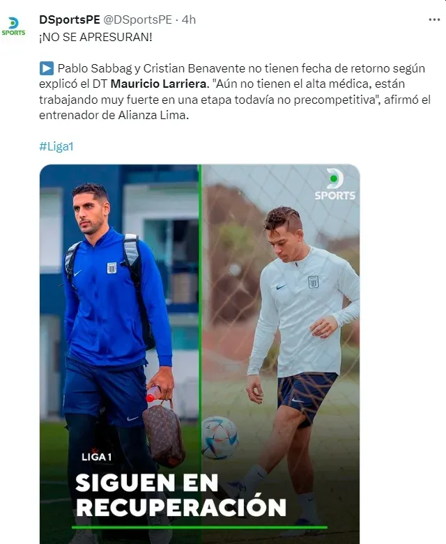 Mauricio Larriera habló sobre el plantel de Alianza Lima. | Créditos: Twitter @DSportsPE.