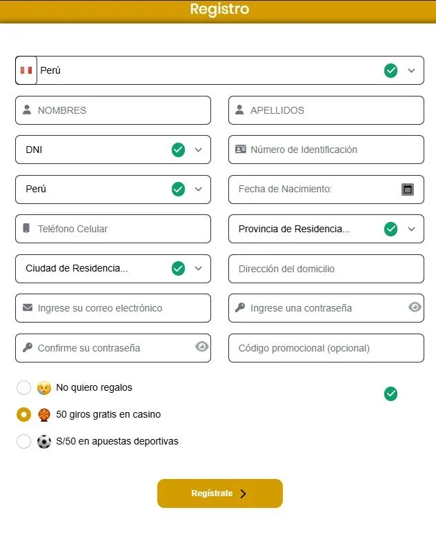 Código promocional Doradobet