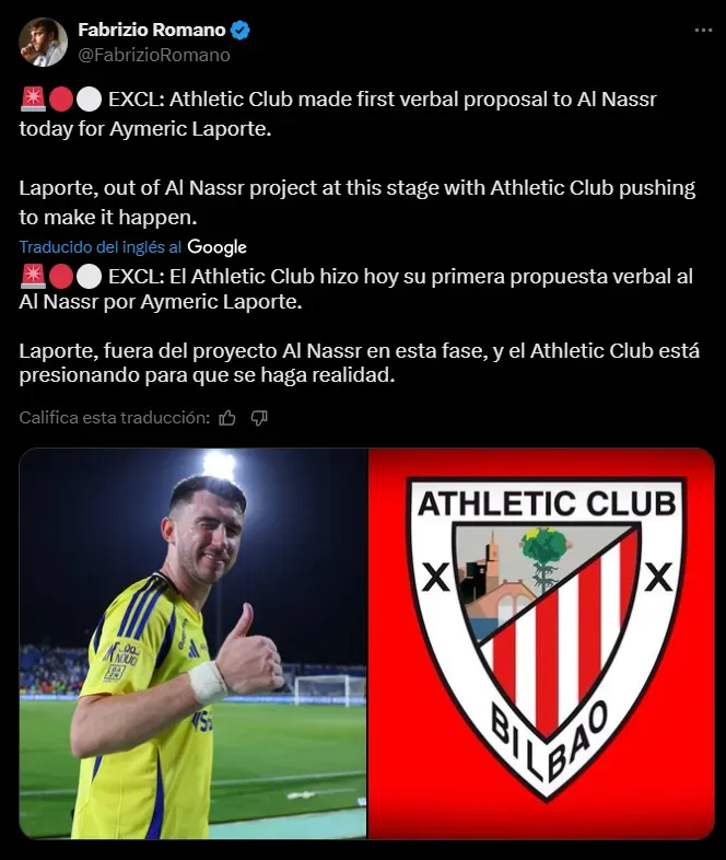 Fuente: @FabrizioRomano