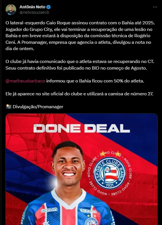 Matheus Ba️rbaço on X: O Bahia, inclusive, já aparece no site