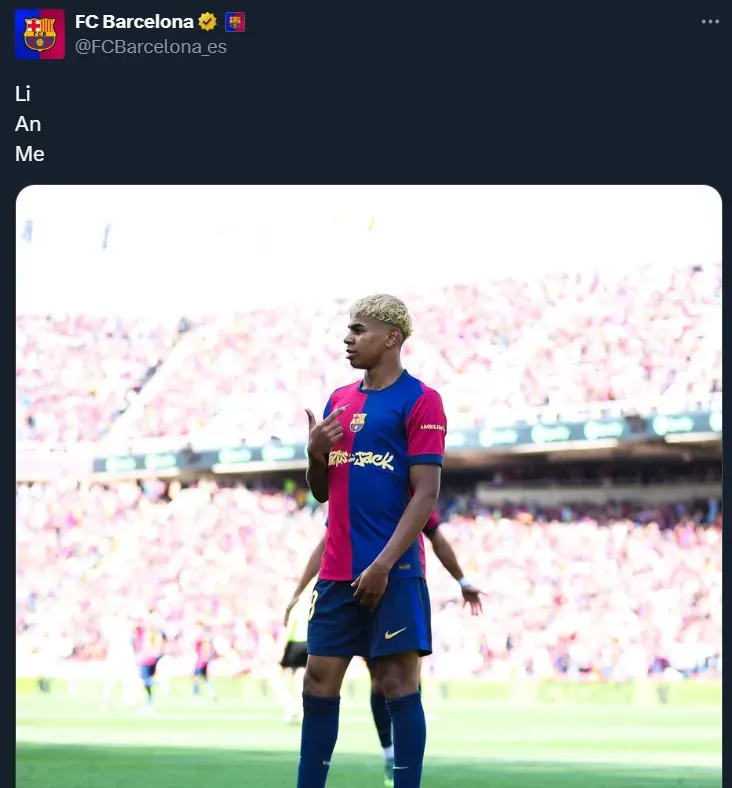 La publicación de Barcelona. (Foto: X)