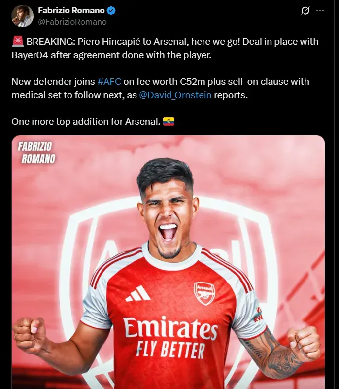 Fuente: @FabrizioRomano