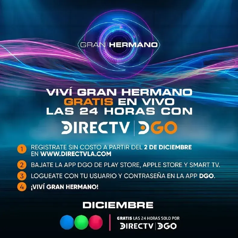 DIRECTV GO transmitirá Gran Hermano Argentina 2023.