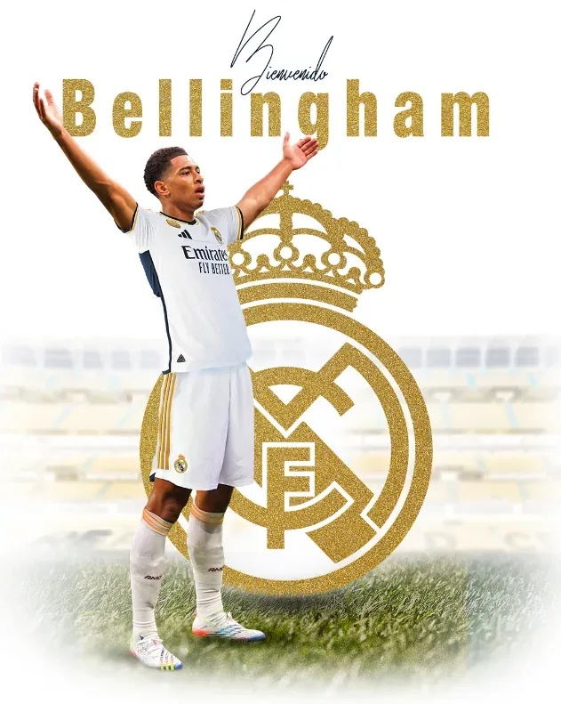 La gráfica del Real Madrid para anunciar la incorporación de Jude Bellingham. (Captura Twitter).