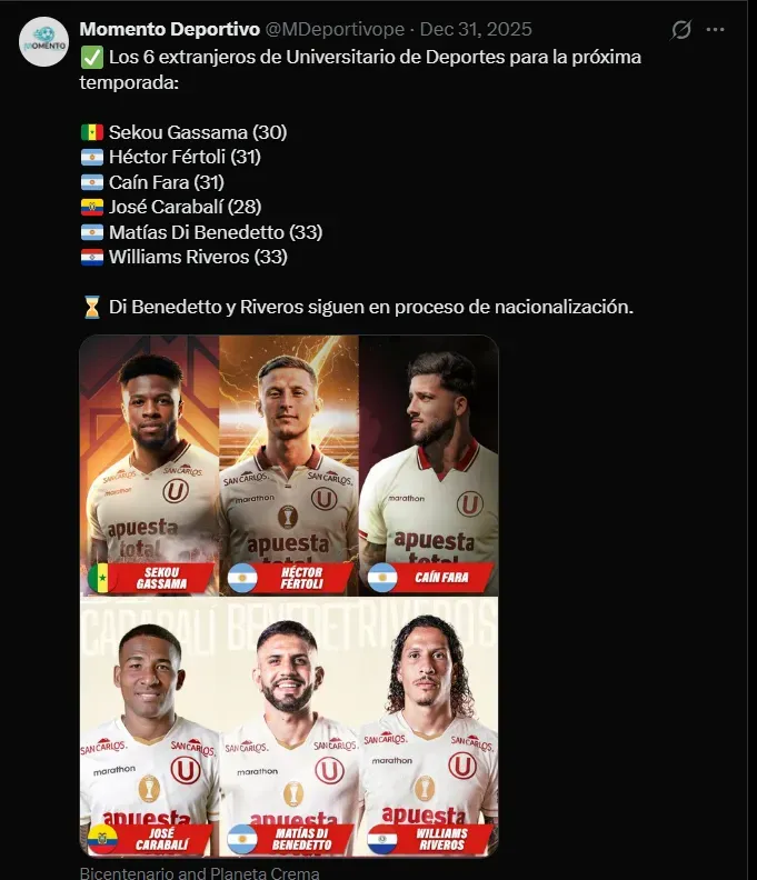 Fuente: @MDeportivope