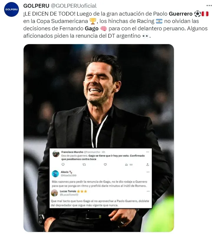 Fernando Gago recibió críticas por despreciar a Paolo Guerrero. | Créditos: Twitter @golperuoficial.