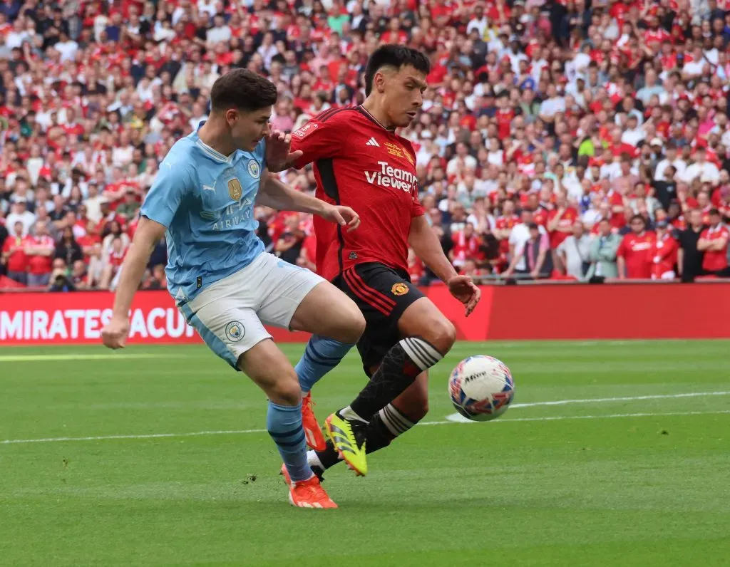La Final de la FA Cup vs. Manchester United, hasta entonces, el último partido de Julián Álvarez en el Manchester City.