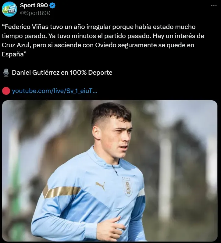 Federico Viñas podría fichar por Cruz Azul para el Apertura 2025, según su propio representante. Noticias en tiempo real
