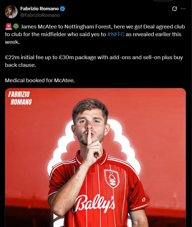 Fuente: @FabrizioRomano