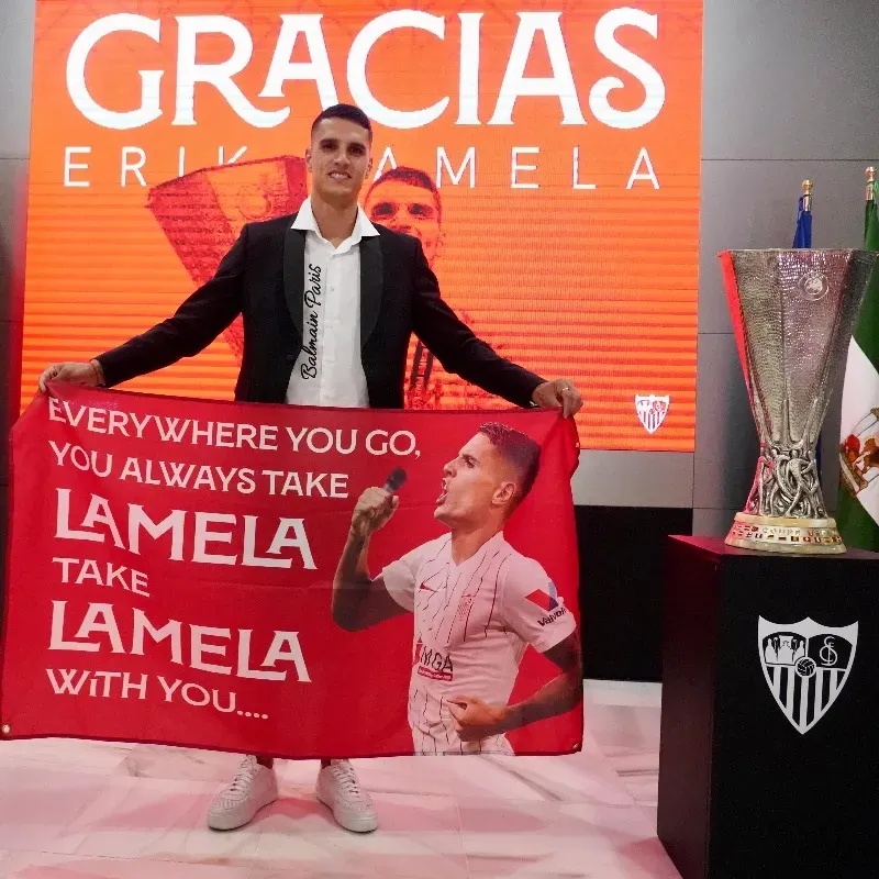 Erik Lamela brindó una conferencia de prensa para despedirse de Sevilla. (Foto: Prensa Sevilla)