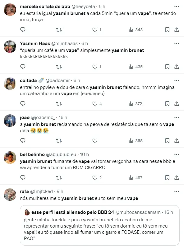 Internautas comentam sobre vício de Yasmin Brunet - Foto: Twitter