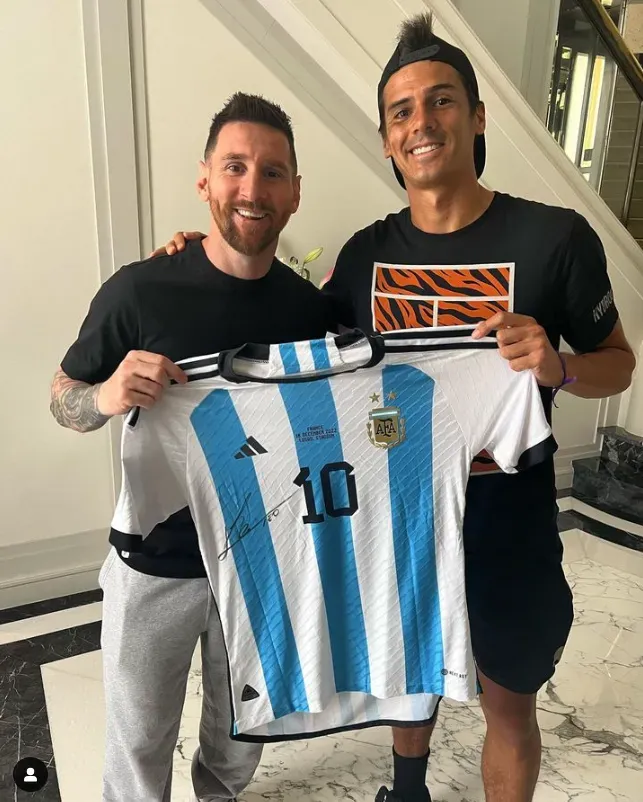 Messi recibió a Coria en su casa de París. (Foto: Instagram)