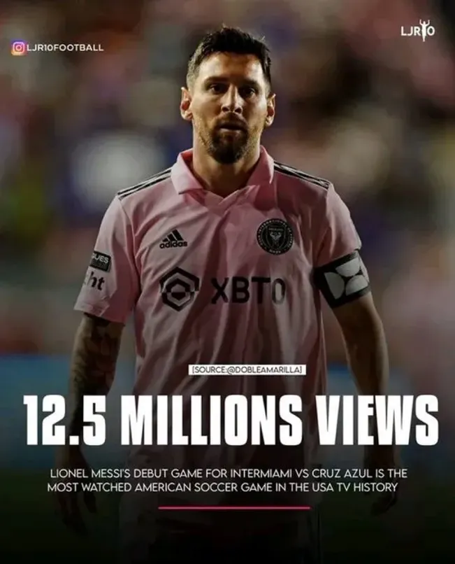 Publicación de @ChaaliiyKay en Twitter sobre el récord que habría registrado el primer partido de Lionel Messi en el Inter Miami.