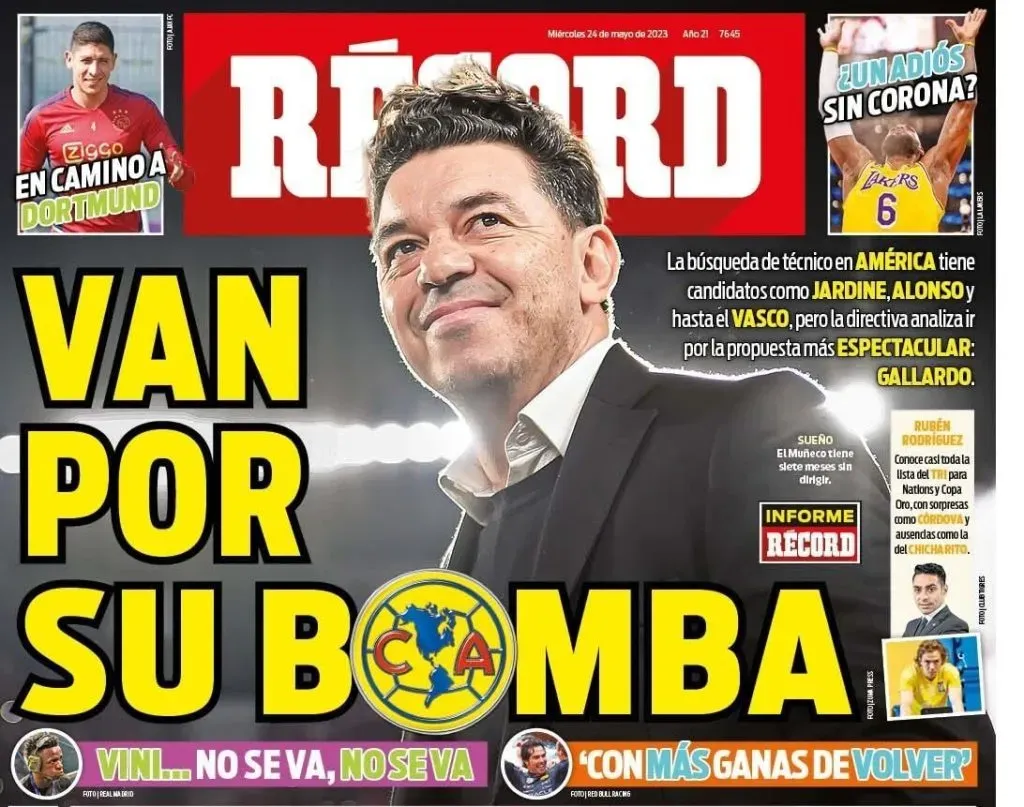 Portada del Diario RÉCORD