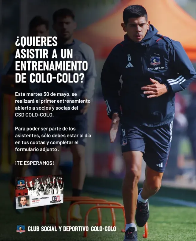 CSD Colo Colo informó los requisitos para que sus socios asistan a un entrenamiento del Cacique | Foto: Twitter