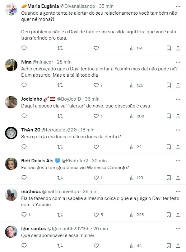 Internautas comentam sobre conversa entre Wanessa Camargo e Davi - Foto: Twitter