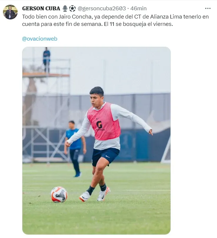 Gerson Cuba dio información sobre Alianza Lima