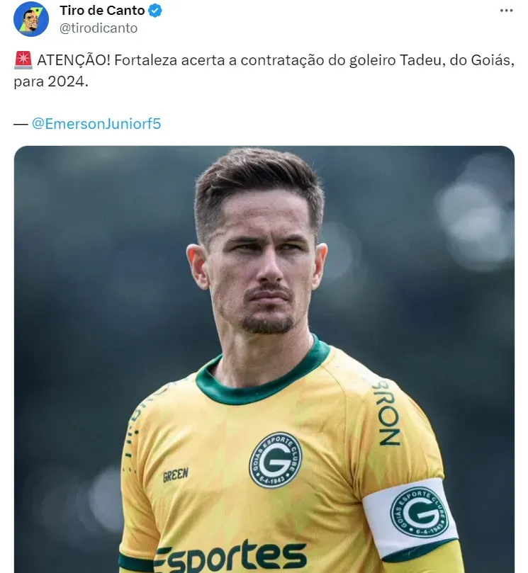 Tadeu, do Goiás, é eleito o melhor goleiro do mês de setembro do Brasileirão