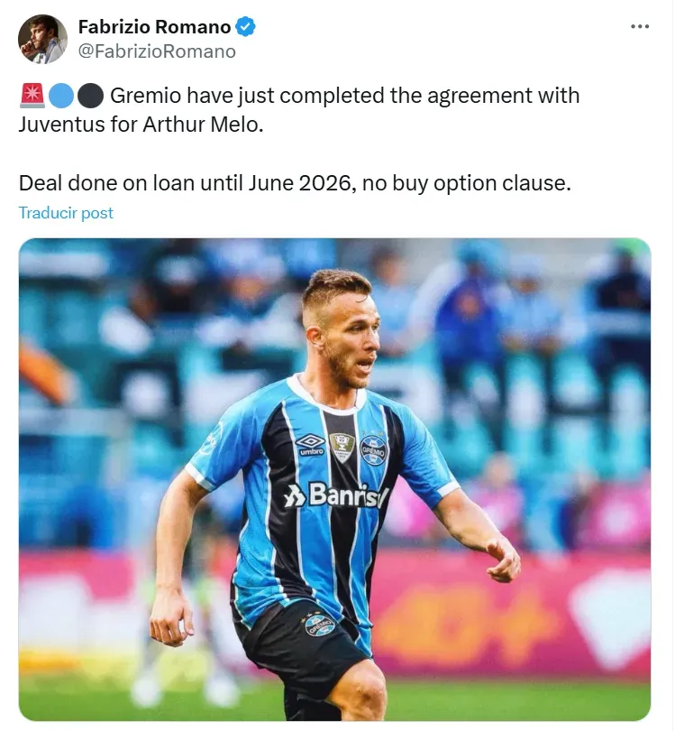 Fabrizio Romando anunció un fichaje en el Gremio de Erick Noriega. (Foto: Fabrizio Romano)