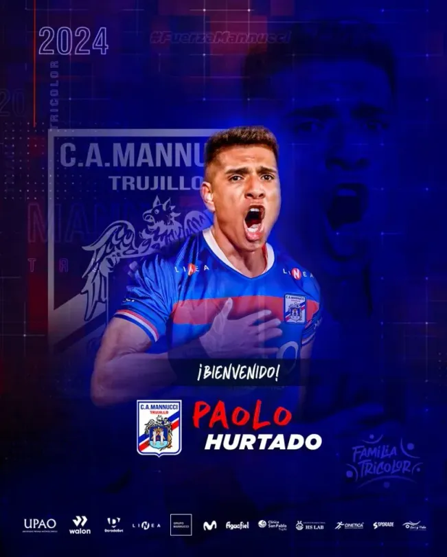 Paolo Hurtado, ex Alianza Lima, presentado en Carlos A. Mannucci. (Foto: Club Carlos A. Mannucci).