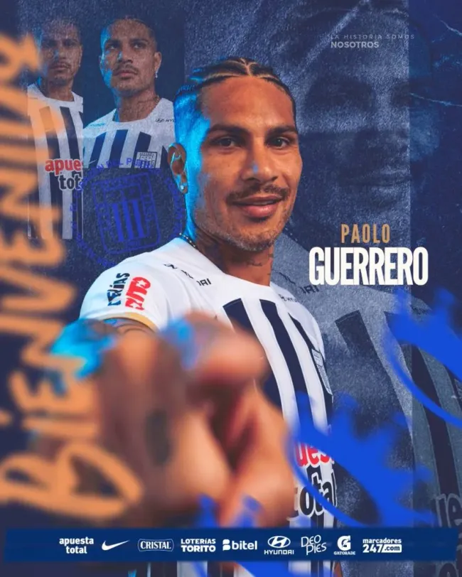 Paolo Guerrero presentado en Alianza Lima. (Foto: Club Alianza Lima).