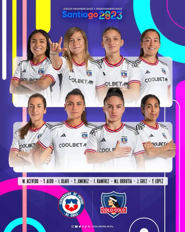 Las jugadoras de Colo Colo presentes en Chile para Santiago 2023. | Imagen: Colo Colo.