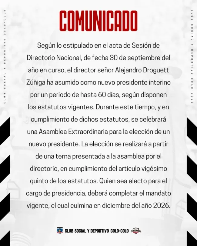 Comunicado de prensa del CSD Colo Colo parte 2