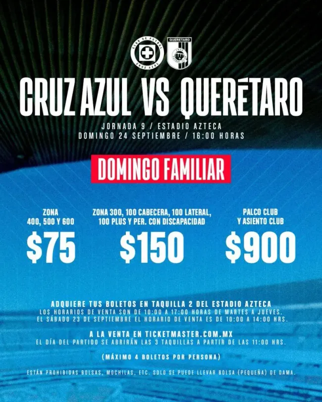 Promo del Cruz Azul para el juego ante Querétaro (Twitter)