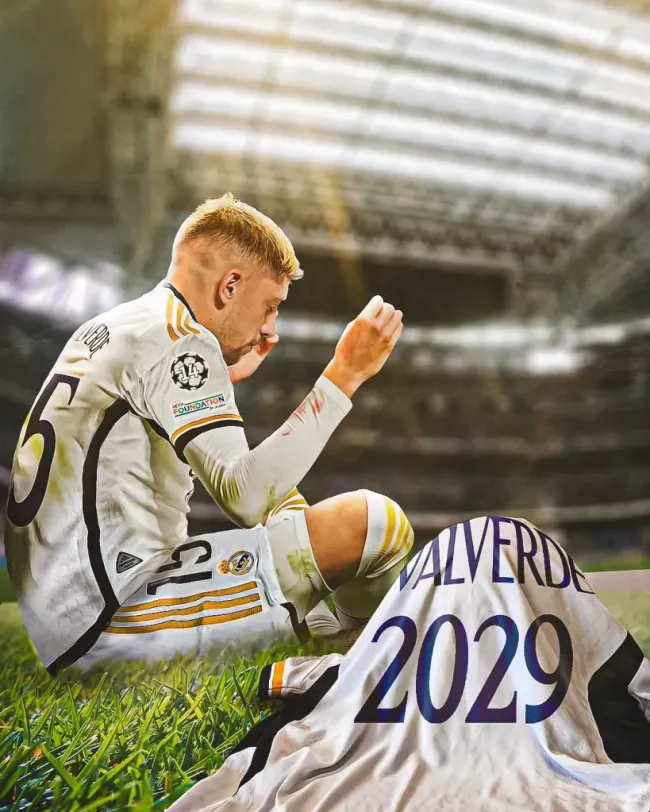 Valverde renova até 2029. Foto: Reprodução Twitter Oficial Real Madrid