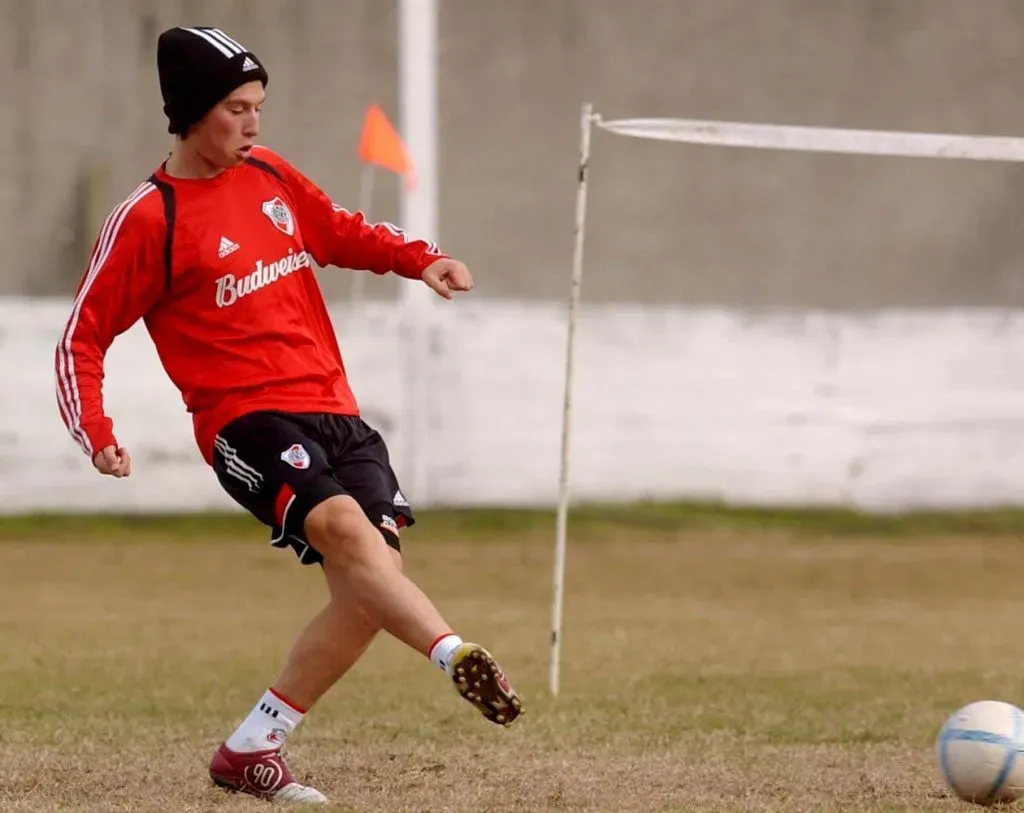 Su primera práctica en River.