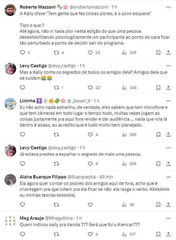 Internautas comentam sobre conversa de Cezar Black e Kally Fonseca – Foto: Twitter