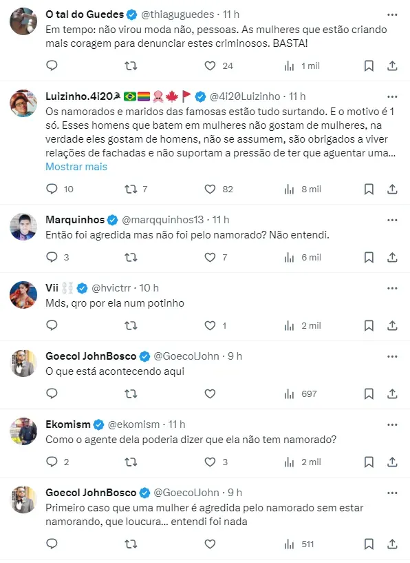 Internautas comentam sobre caso de Naiara Azevedo – Foto: twitter