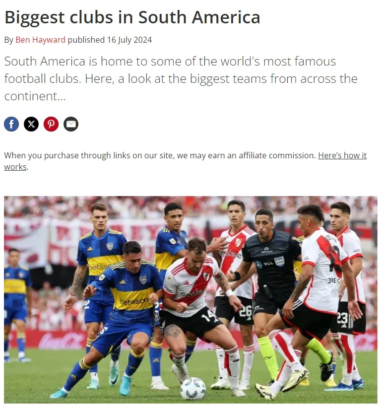 Four Four Two y los más grandes de Sudamérica.