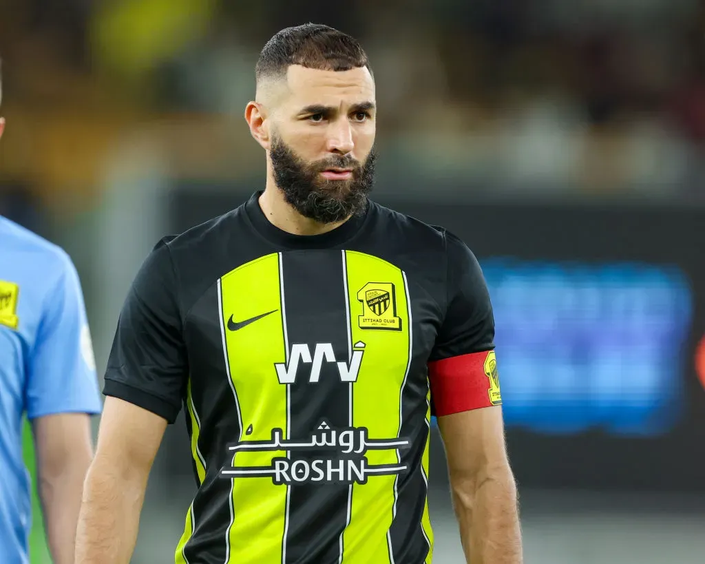 Karim Benzema, em ação pelo Al-Ittihad Foto: Yasser Bakhsh/Getty Images