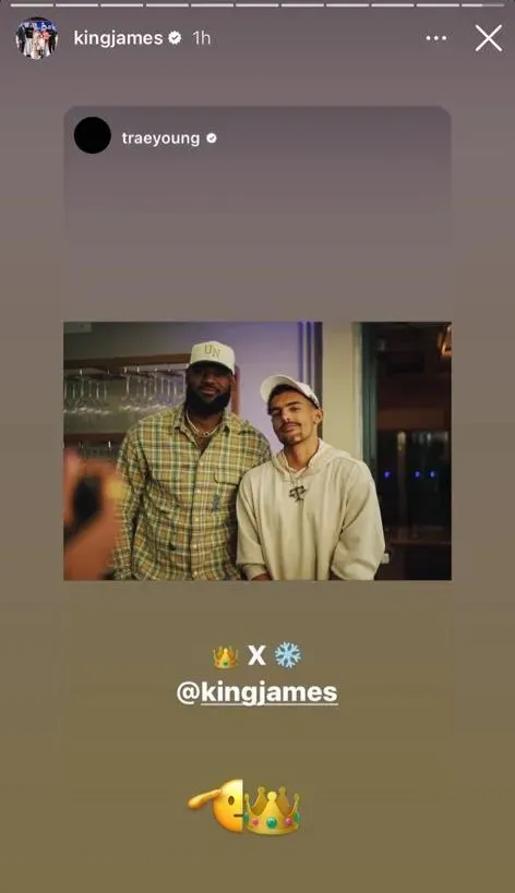 Foto de Trae Young y LeBron James (Foto: Instagram / @kingjames)