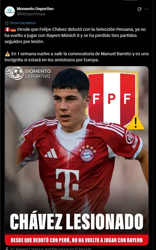 Fuente: @MDeportivope