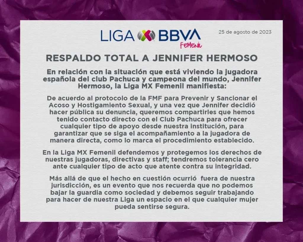 luis rubiales renuncia comunicado iniciativa sanciones fifa liga mx femenil jenni hermoso