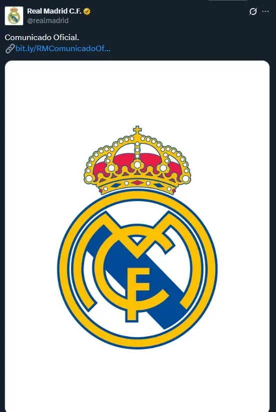 Referencia: así publica sus comunicados el Real Madrid