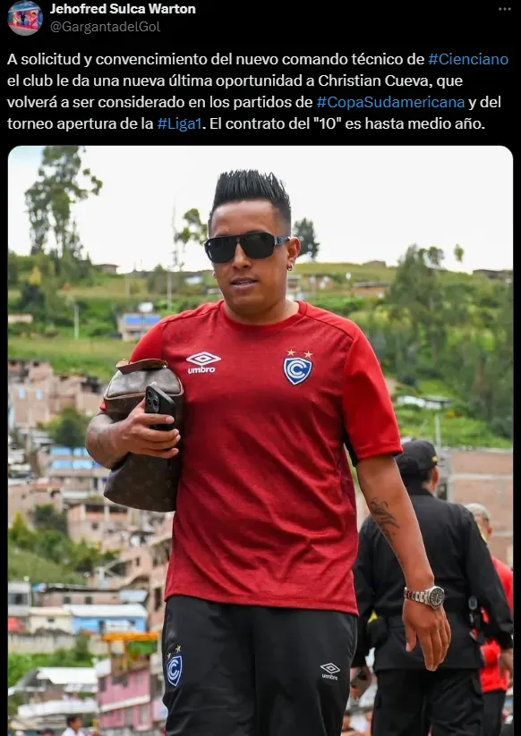 Christian Cueva con una nueva oportunidad (Foto: X).