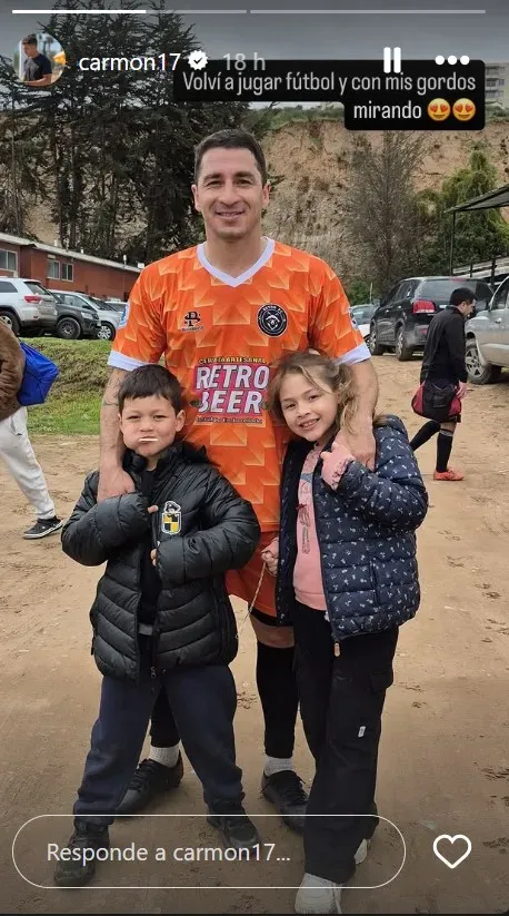 Carmona junto a sus hijos el fin de semana pasado