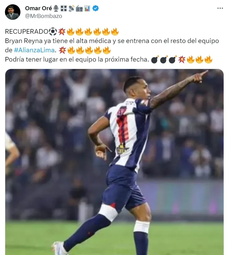 Bryan Reyna pasa momentos complicados en Alianza Lima. | Créditos: Twitter @MrBombazo.