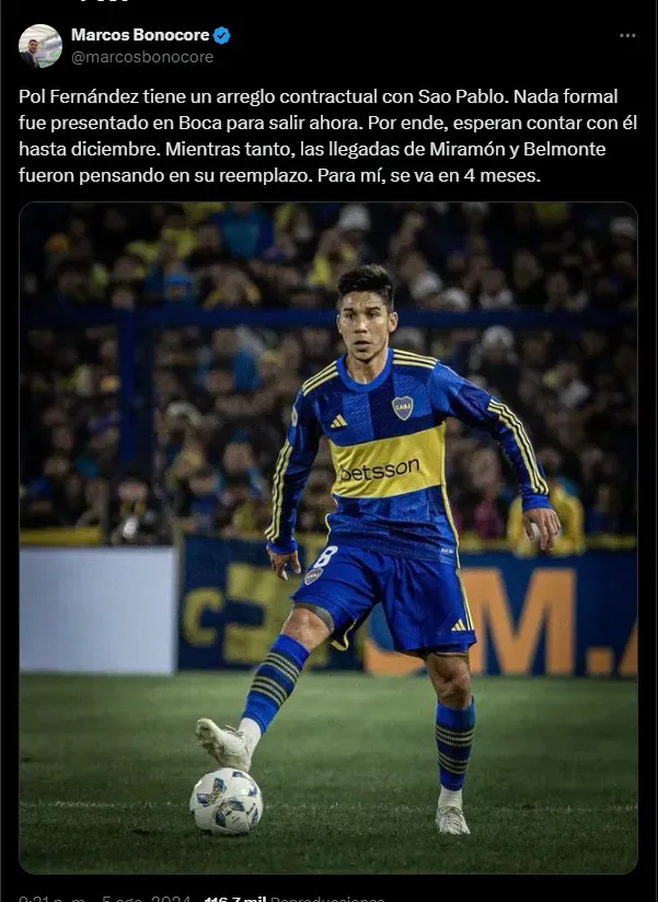 El plan de Boca para reemplazar a Pol.